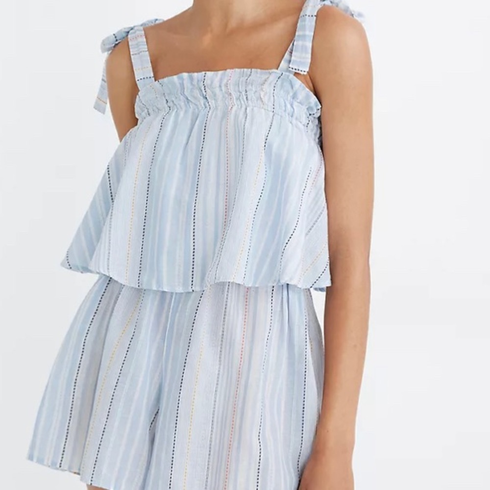 Madewell Tie-Strap Overlay Cover-Up Romper